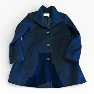 FLEURETTE Wool Coat Loro Piana women’s size 4 black overcoat